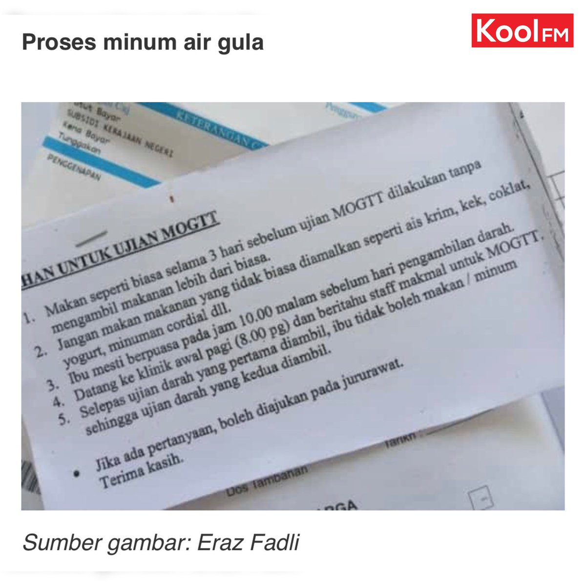 kool101my's tweet photo. Minum Air Gula atau Ujian MGGT (Modified Glucose Tolerance Test) kini wajib untuk ibu mengandung yang berisiko kencing manis. Tapi tahukah anda kepentingan disebalik air gula itu? Dengarkan @rea_koolfm secara live strim di https://t.co/dh6cm7IAkp.
#KoolTips
#KoolFMRea https://t.co/1s4TvkViQb