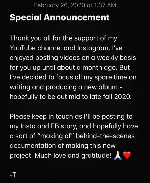tdavisofficial's tweet photo. I won’t be around as much, but know that I’m trying to find a way to say what I need to say. Love you guys. Stay tuned for updates. ___________________________
 #music #musician #funk  #vocals #soul #rnb #soulmusic #funkmusic #soulmusic #ncmusic #guitar … https://t.co/CQg7VnXb6t https://t.co/5k4WsIDS6T