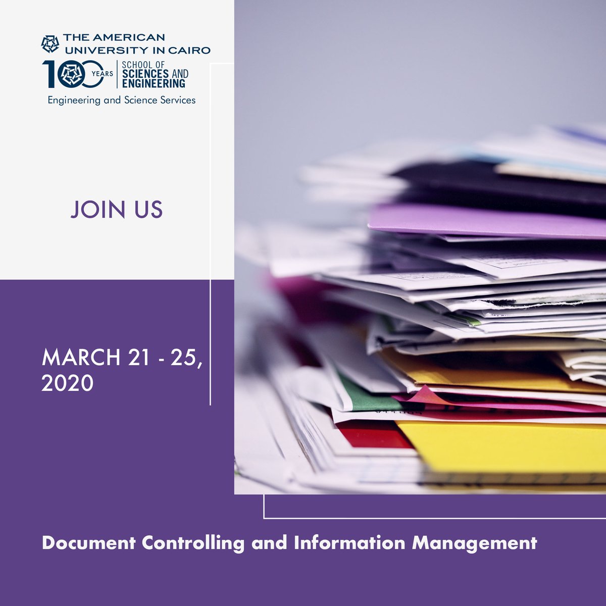 AUC_ESS's tweet image. Need to learn about the document control traceability, auditability, quality and consistency? Register now!
For online registration:
bit.ly/2TW10dx
For other inquiries: FSES@aucegypt.edu
#ESS #AUC #Document_Control #Information_Management #Construction #Petroleum