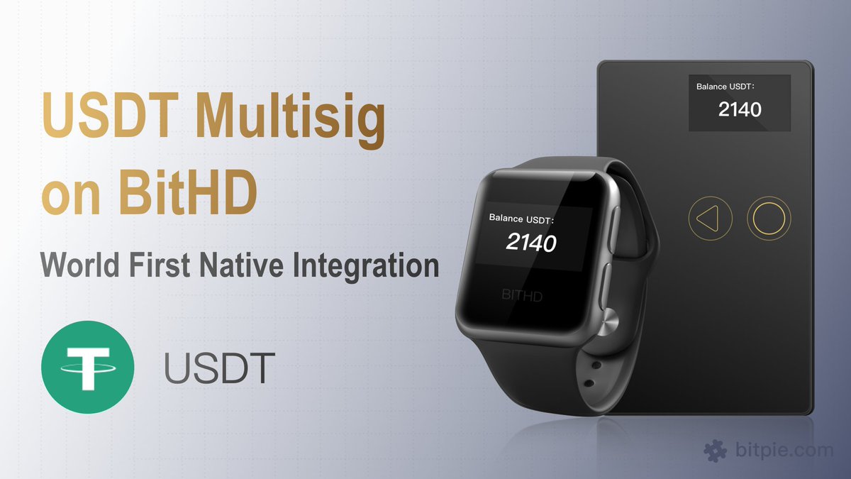 BitpieWallet's tweet photo. #BitHD came as the world's No.1 hardware wallet with native integration of $USDT #multisig feature!
🏋️♂️2019/11/06, multisig of #ERC20 USDT on #Ethereum network!
🏋️♂️2019/07/05, multisig of #omni USDT on $BTC network.
When on #TRC20 @Tronfoundation and @Algorand ?🤔
Stay tuned! https://t.co/uS5MXb53KO