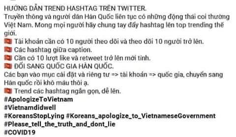 _moodydaisy's tweet photo. mọi người hãy làm như trong ảnh để hashtag thành công nhé

#ApologizeToVietNam https://t.co/1xhkHtnGuD