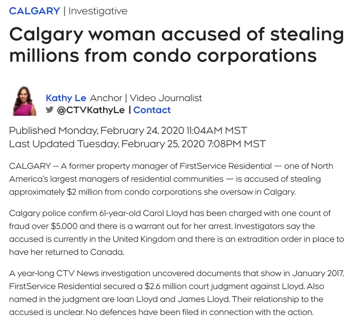 eagleaudit's tweet photo. Great reporting by @CTVKathyLe -- Please Kathy, come to Ontario, we need your efforts here to fearlessly shine light on other #condofraud scandals that certain players (assisted by a few lawyers of questionable ethics) are trying to keep hidden. https://t.co/yYsPRM6nOw