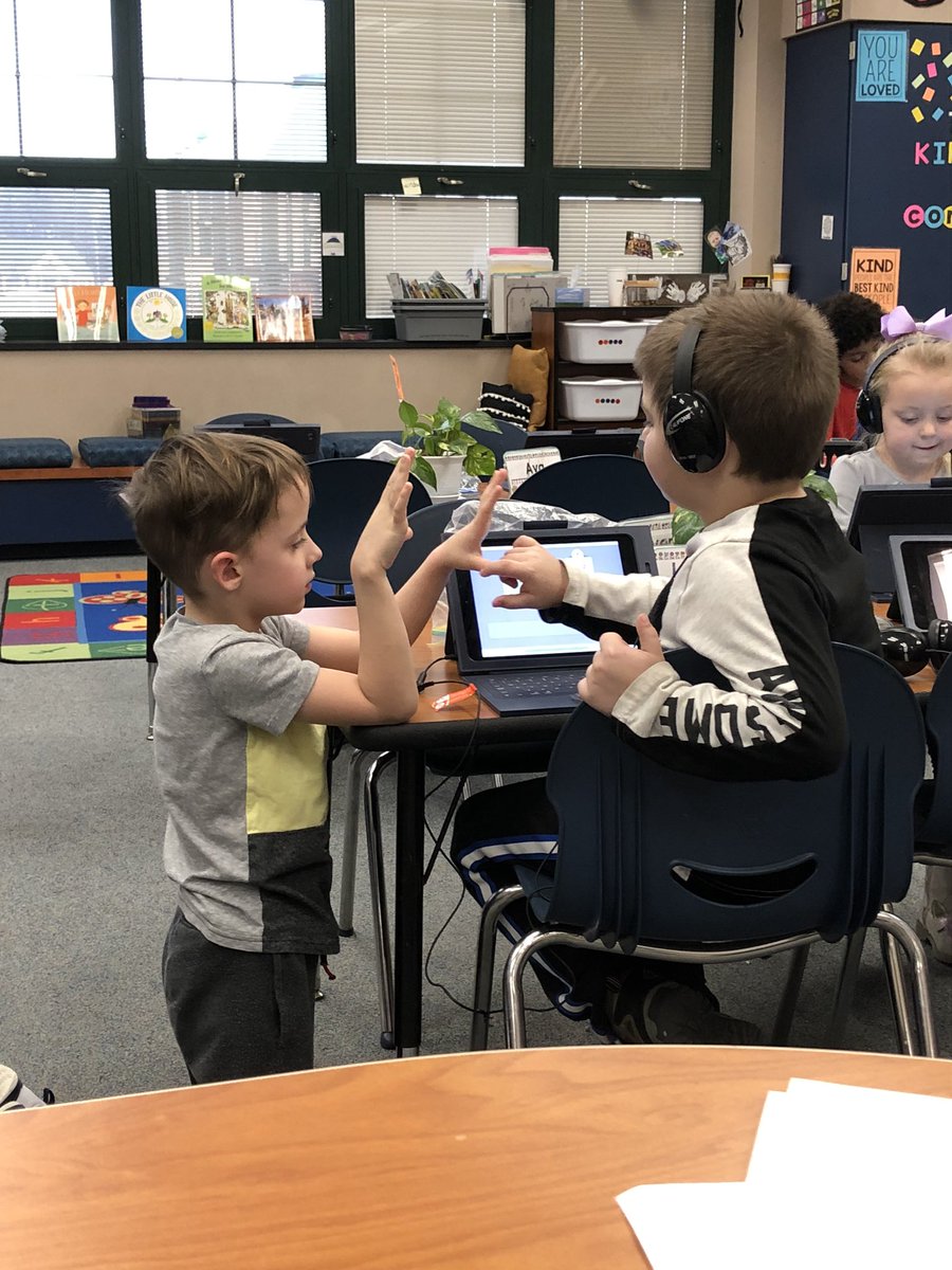 Helping a friend understand subtraction. Love seeing this in the classroom!