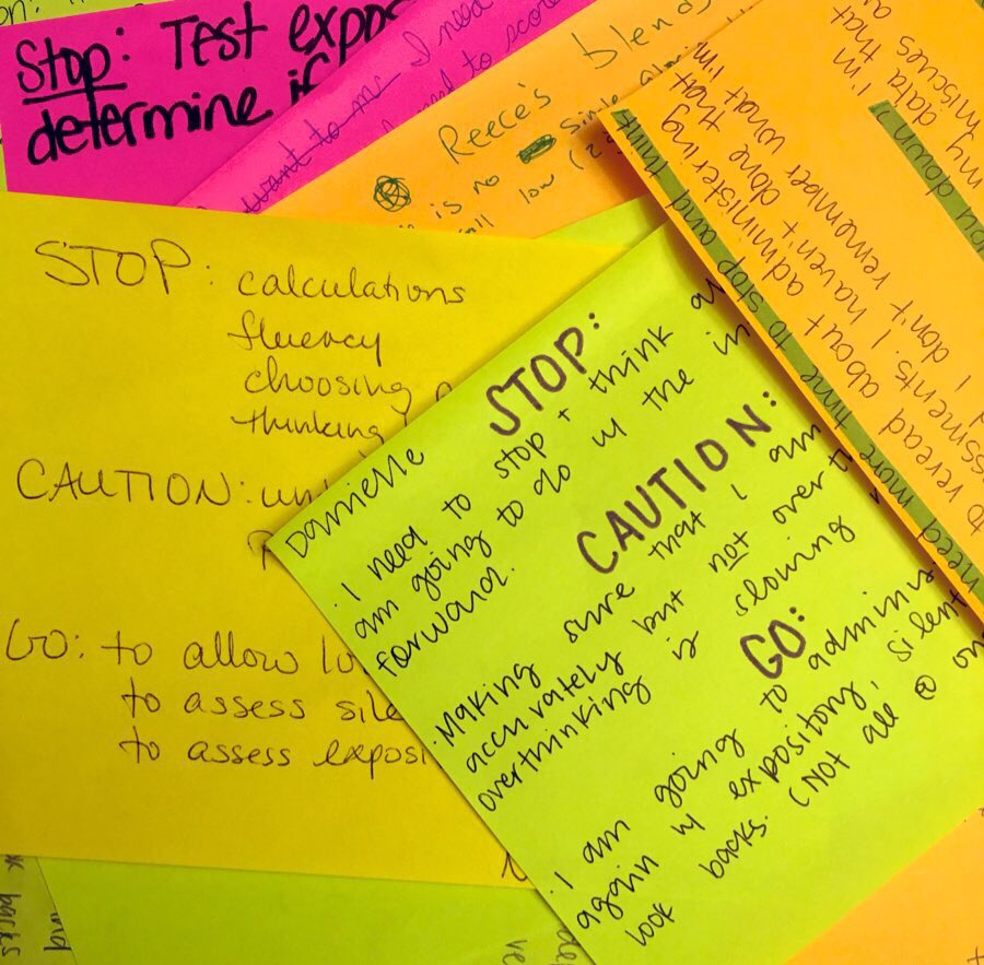 ClarenePH's tweet photo. This week, #READ5443 masterโs students analyzed literacy assessments, generated questions, and planned for further assessments. #StopCautionGo ๐ฆreflections show their ongoing thinking & learning. #TWUpioneers #datatriangulation https://t.co/4a3CPvcfrs