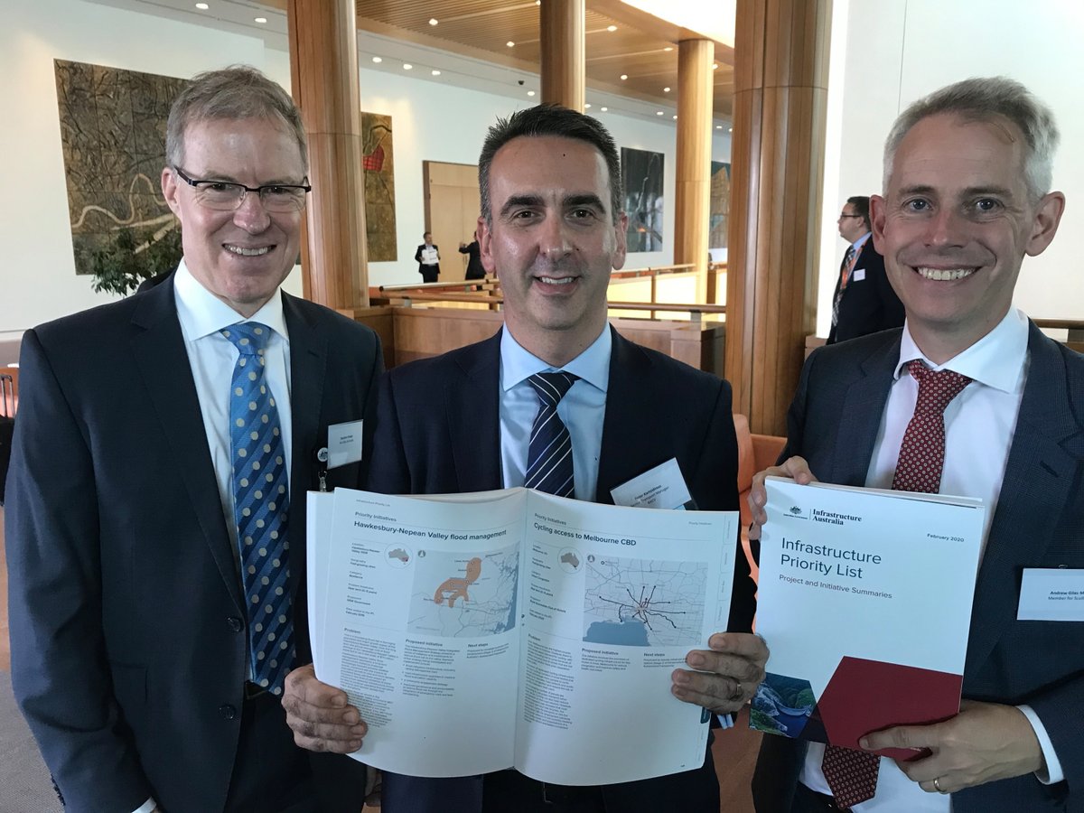 WeRideAustralia's tweet photo. The recognition by @InfraAust that bicycle networks are nationally significant infra confirmed w today's list, proud to be there w Deputy PM McCormack, Shadow Min for Cities & Urban Infra, Andrew Giles, IA CEO @RomillyMadew & RACVs Peter Karsidimas #Infrastructureprioritylist https://t.co/WU4y2Pb1pO