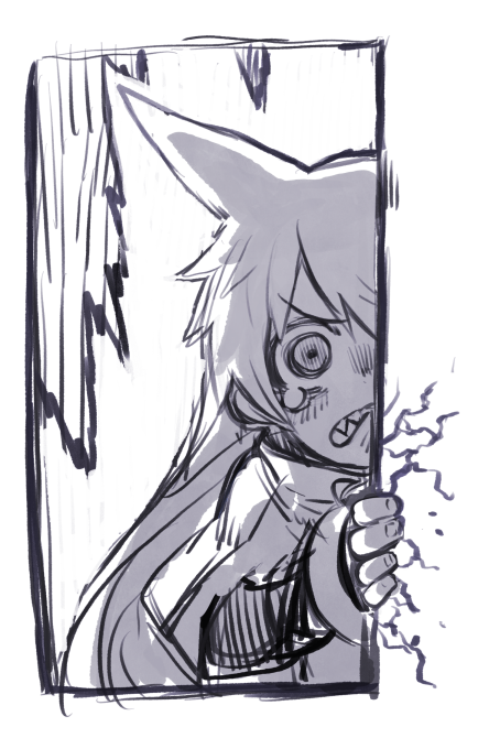 PFが始まると出番がなくなる看板娘を描きました。 