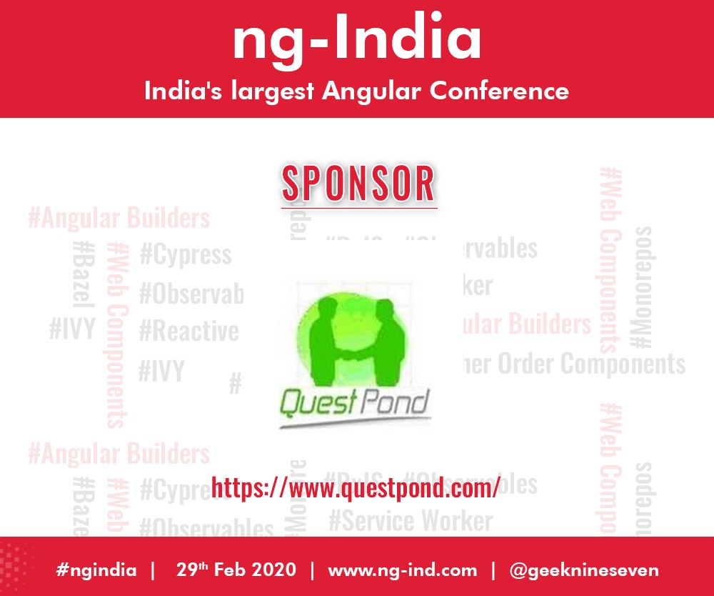 debug_mode's tweet image. Amazing and respected @shiv_koirala  as mentor 🙏 and @questpond as a sponsor have been supporting #ngIndia since its first edition.
See their offering here - questpond.com

We are excited to see you all on 29th Feb in Delhi - Thank you 🙏

#ngIndia2020 #AngularIndia