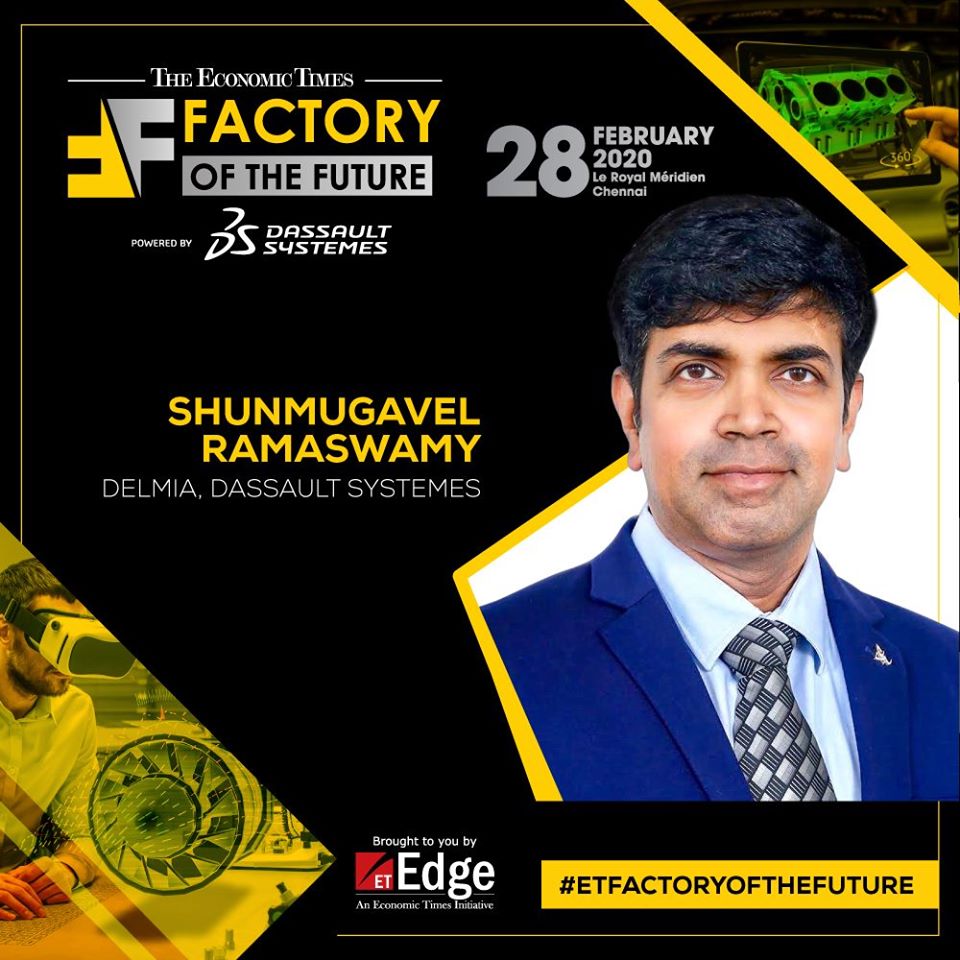 ET Edge (@et_edge) on Twitter photo We are honoured to have Shunmugavel Ramaswamy - Delmia, Dassault Systèmes as one of the eminent speakers for The Economic Times Factory of the Future powered by <a href="/3DSIndia/">Dassault Systemes IN</a> to be held on February 28 in Chennai.#ETFactoryofthefuture <a href="/AlstomIndia/">Alstom India</a> We are honoured to have Shunmugavel Ramaswamy - Delmia, Dassault Systèmes as one of the eminent speakers for The Economic Times Factory of the Future powered by <a href="/3DSIndia/">Dassault Systemes IN</a> to be held on February 28 in Chennai.#ETFactoryofthefuture <a href="/AlstomIndia/">Alstom India</a>