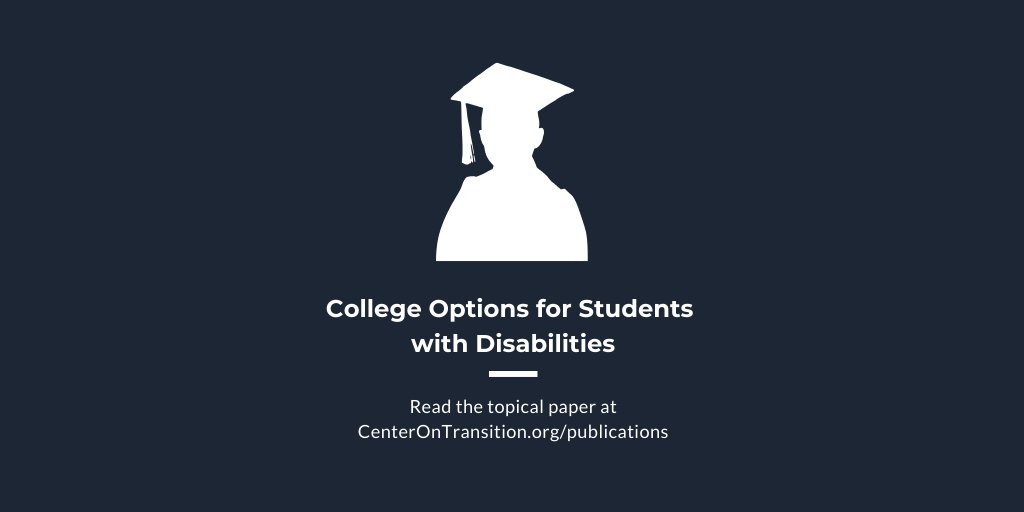 Check out CTI's latest topical 📰 paper: College Options for Students with Disabilities

centerontransition.org/publications/d… #CollegeDisabilities #SpecialEducation #InclusiveHigherEd #IPSE #TPSID #CollegeAccomodations #SupportedEducation #IEP #AccomodationLetters