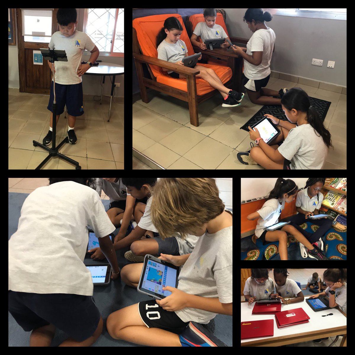 Examples of flexible seating during one lesson in the @istafrica @UbunifuLab #learnincomfort #thinkbetter #istafricalearns