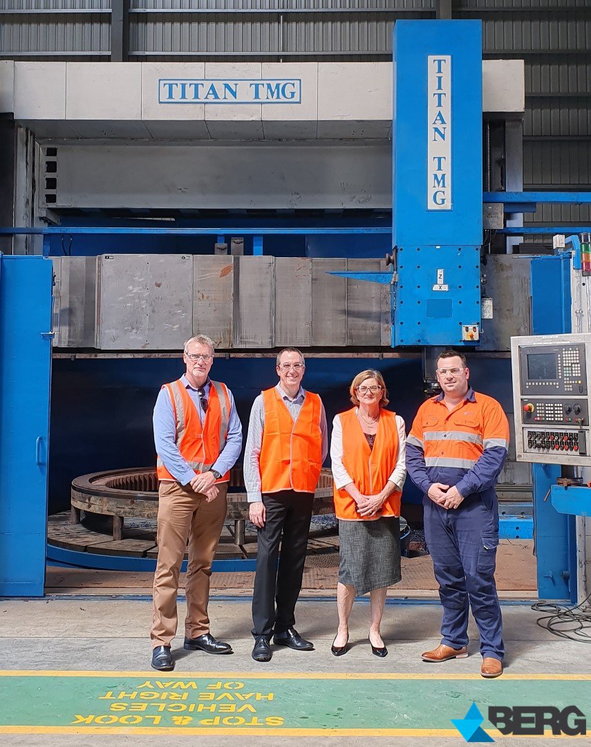 #BergEngineering were delighted today to have the opportunity to showcase our new state-of-the-art Titan SC 40/50-4HY Double Column Vertical Boring &amp; Turning Mill to delegates from the QLD Government Department of State Development, Manufacturing, Infrastructure &amp; Planning.