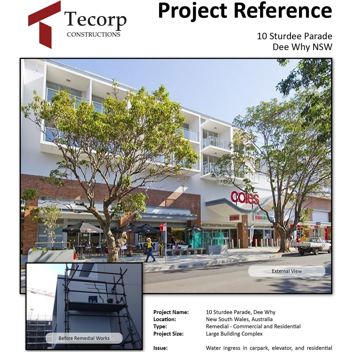 TecorpC's tweet photo. CASE STUDY | Sturdee Parade, Dee Why
Commercial/residential complex needed remedial repairs for cracks, water leaking, waterproofing of the elevator shaft and more. See what Tecorp achieved: https://t.co/ELPEc9gcpJ
#tecorp #construction #remedial #commercial #residential #strata https://t.co/QR2qAPPRnp