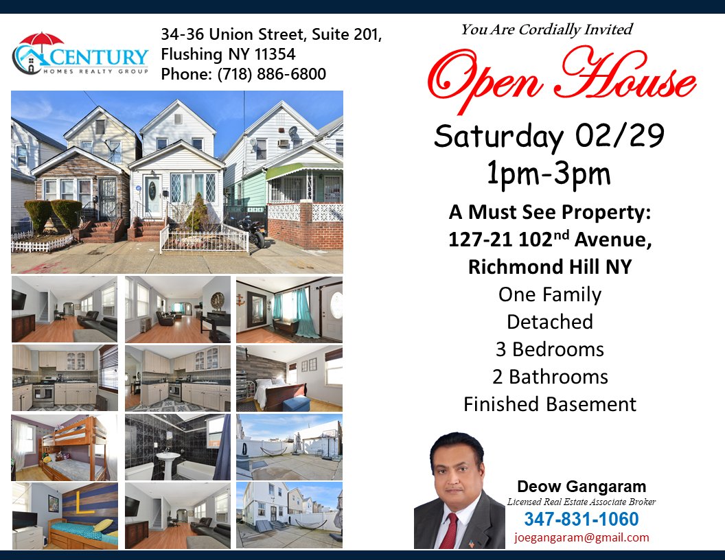 **Open House! coming Saturday 02/29/2020, see you there!

#openhouse #richmondhill #kitchen #propertiesforsale #properties #queensforsale #homes #house #realestate #centuryhomesrealty #realestatelife #realtorlife #realestateforsale #realtor #queens