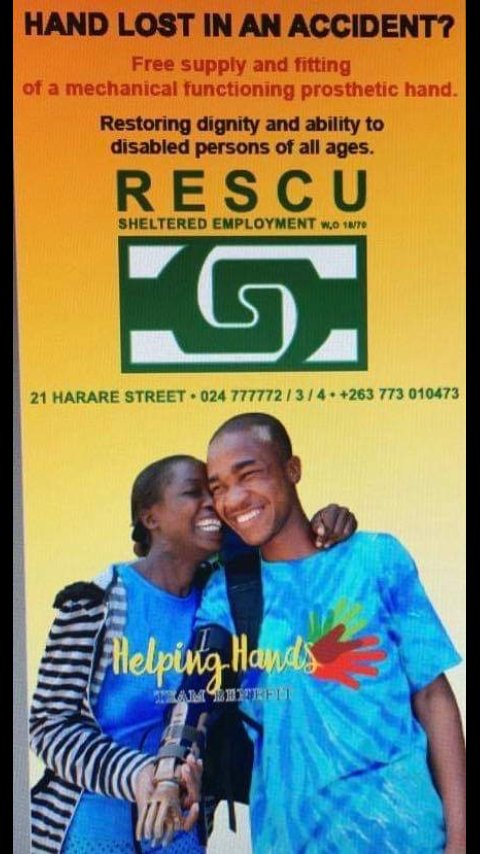 Be kind #Retweet this message someone on your TL can be helped 👏
Do You know anyone who needs a prosthetic hand? If yes  please refer them to contact the organisation below. It's for free!!!!!!!!! 
<a href="/JoshuaTMalinga/">Dr Joshua T Malinga Foundation</a> @nangozim <a href="/DeafZimTrust/">Deaf Zimbabwe Trust</a> <a href="/CurateByo/">Curate Byo</a> <a href="/CurateZim/">CurateZim</a> <a href="/healthtimeszim/">𝐇𝐞𝐚𝐥𝐭𝐡 𝐓𝐢𝐦𝐞𝐬</a>