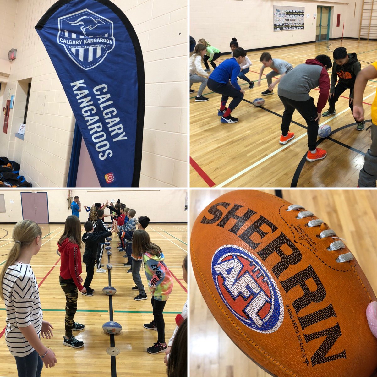 Last week we were introduced to the exciting sport of Australian football 🏉 through the #auskick program. <a href="/CalgaryKangaroo/">Calgary Kangaroos</a> #aflcanada
