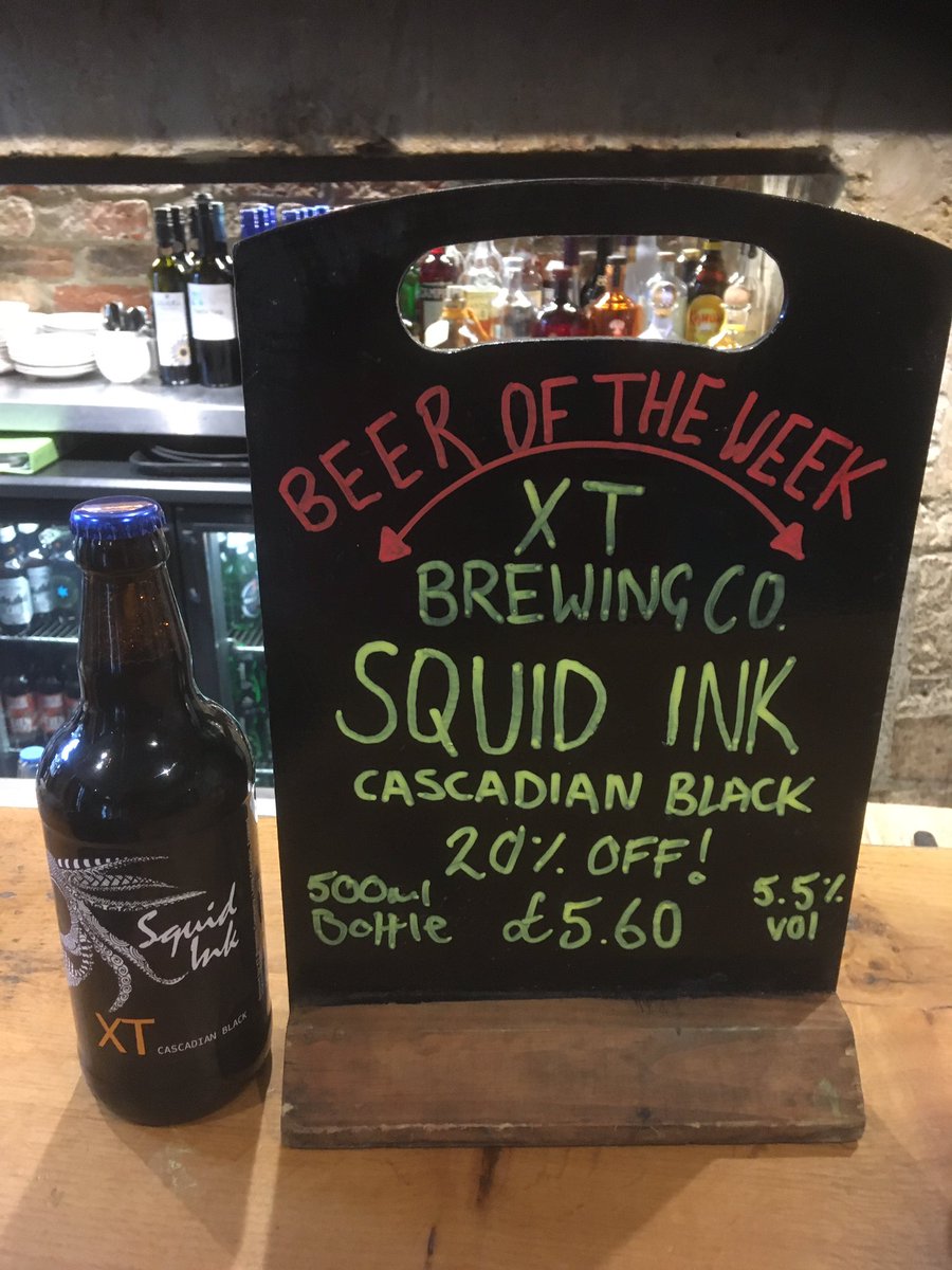 Fancy a #Tipple to compliment one our awesome #Pies 🤔 #XTBrewery “Squid Ink” now with 20% off!!!’ #AllHailTheAle #Lunch #Local #Beer