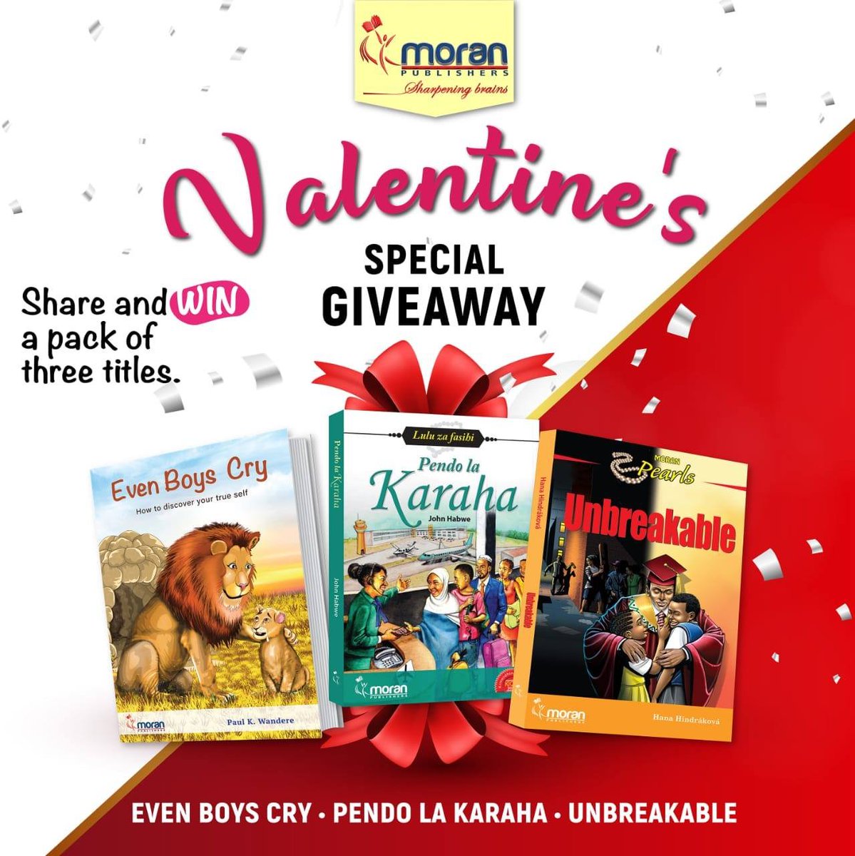 MoranPublishers's tweet photo. Winner of our Valentines Special Giveaway. Congratulations! Ronald Simiyu Barasa. #Moranpublishers https://t.co/oqCesTu9RI