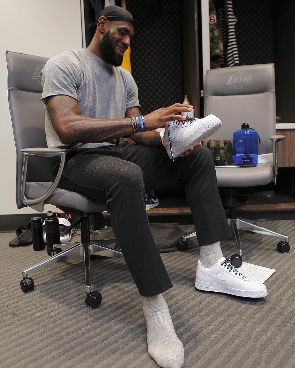 LeBron James with the SUPREME Nike AF1 