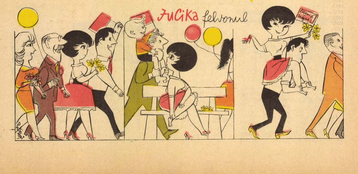 JucikaInOrder's tweet photo. 211. Jucika Goes On Parade.
('Éljen Május 1' roughly translates to 'Long Live May 1st')
Published on Ludas Matyi, on the week of April 24th-30th, 1961.
#jucika #jucikainorder #jucikachronological
#LudasMatyi #April #April1961 #Pusztai #PusztaiPál #PálPusztai https://t.co/DCC8Qo1fUZ