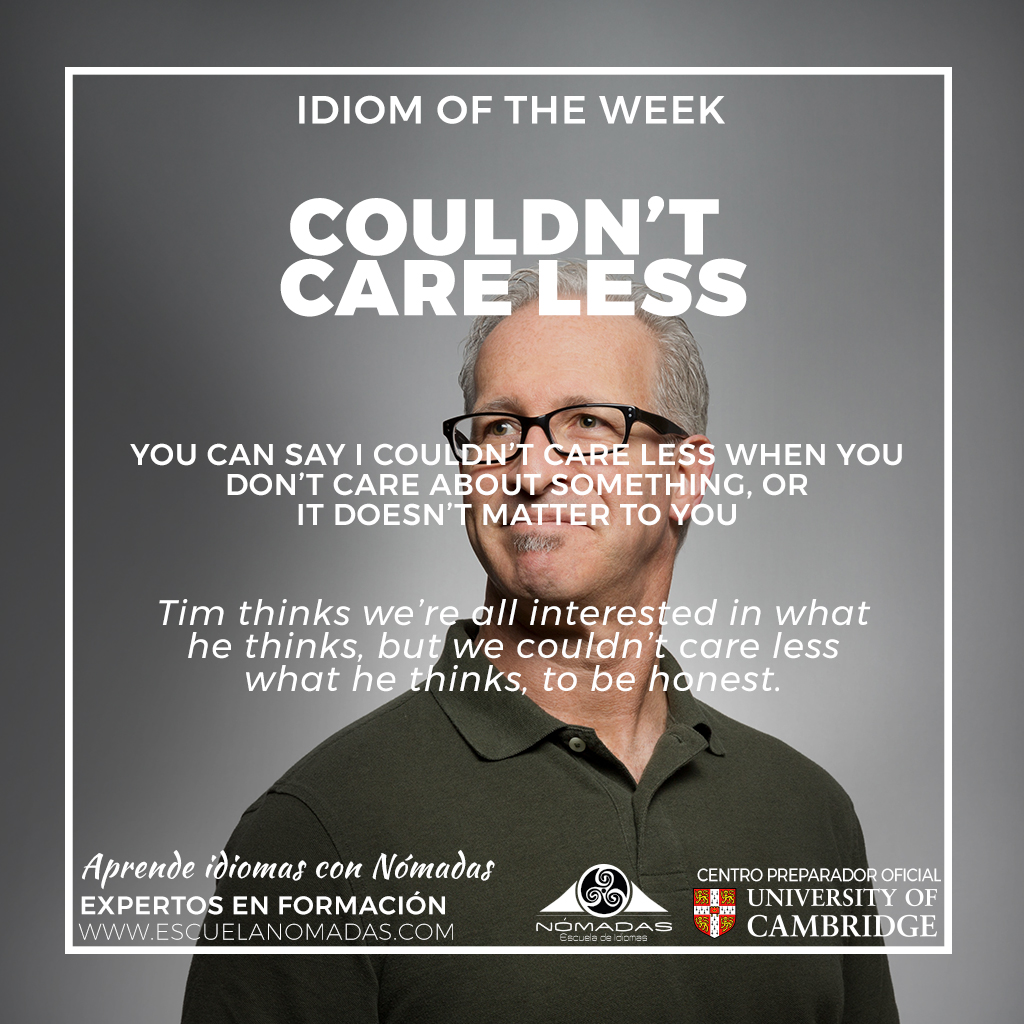 NomadasViajes's tweet photo. #EnglishIdioms COULDN'T CARE 🇬🇧 Aprende inglés con #Nomadas Escuela de idiomas - #NomadasTips
.
.
#inglesConNomadas #vocabulary #flashcard #english #ingles #learn #cambridge #languages #pet #first #cae #AlcazarDeSanJuan #idiomas #EsAlcazar #idioms https://t.co/vI8VFt69k1
