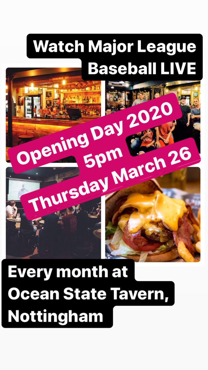 MLB Meet Ups EAST MIDLANDS (@emidsmlbmeetups) on Twitter photo Save the date!
Our first meet-up of the season.
#openingday
THURSDAY MARCH 26
@OceanatAnnies
downstairs at
<a href="/original_annies/">Annie's Burger Shack Nottingham</a>
NG1 1PR
Join fellow Baseball fans, find out how to play the game locally, enjoy amazing beer and burgers.
#mlbukcommunity #mlbmeetupsuk #mlb #ukbaseball Save the date!
Our first meet-up of the season.
#openingday
THURSDAY MARCH 26
@OceanatAnnies
downstairs at
<a href="/original_annies/">Annie's Burger Shack Nottingham</a>
NG1 1PR
Join fellow Baseball fans, find out how to play the game locally, enjoy amazing beer and burgers.
#mlbukcommunity #mlbmeetupsuk #mlb #ukbaseball