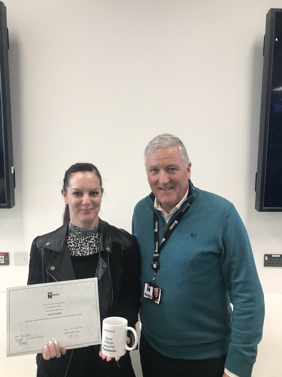 Dr Stephen O'Brien πΉ (@anfieldbhoy) on Twitter photo Back <a href="/UniNorthants/">UniofNorthampton</a> to present the very first Steve OβBrien Nursing Award π₯ for resilience. Humbled that @bebrilliantUN <a href="/UniNhantsFHES/">Uni of Northampton Health, Education & Society</a> introduced this new award in my name. Leanne Dadds a very worthy winner. ππ #overcomingadversity demonstrating #resilience #futurefocussed Back <a href="/UniNorthants/">UniofNorthampton</a> to present the very first Steve OβBrien Nursing Award π₯ for resilience. Humbled that @bebrilliantUN <a href="/UniNhantsFHES/">Uni of Northampton Health, Education & Society</a> introduced this new award in my name. Leanne Dadds a very worthy winner. ππ #overcomingadversity demonstrating #resilience #futurefocussed