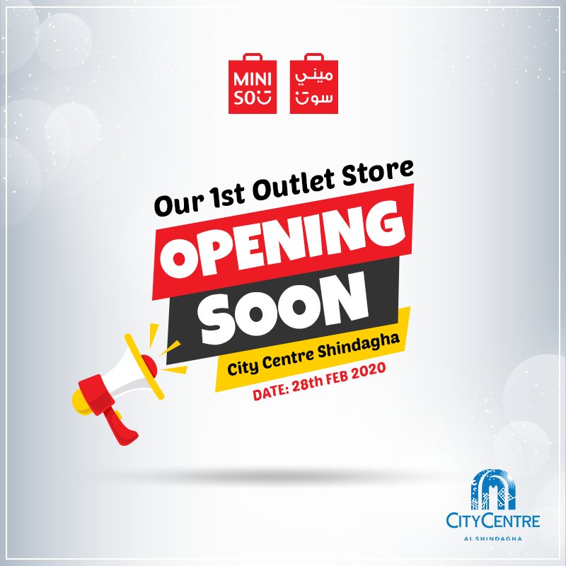 miniso_uae's tweet photo. We are excited to announce our outlet store @CityCentreShindagha is opening soon. Price starts from AED 1.90. 🎉🎀🎈🎆🎊😊
#Miniso #MinisoUAE #surprise #storealert #outletstore #outlet #staytuned https://t.co/ithZWXCidf