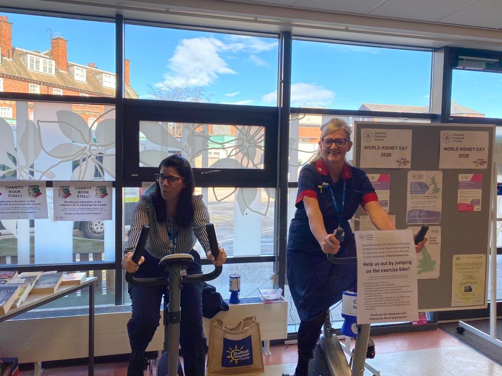 Alymorty's tweet photo. Supporting #worldkidneyday through #sheffieldhospitalscharity. Cycling john o’groats to lands end. Well done Helen &amp; Helen https://t.co/iAhXY3FFSS