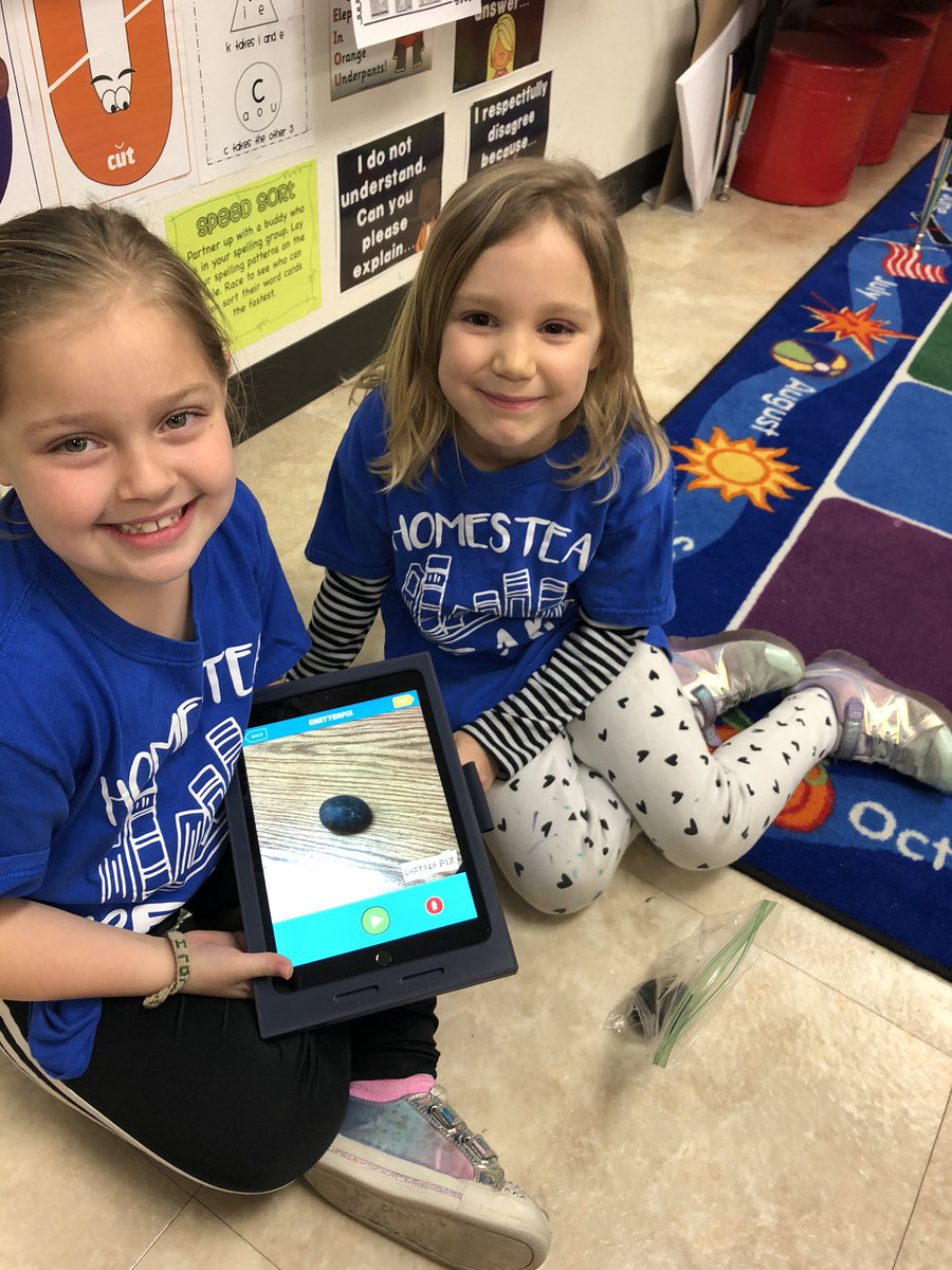 lantripj's tweet photo. First graders record characteristics  of rocks. https://t.co/VJaIc3U3gp