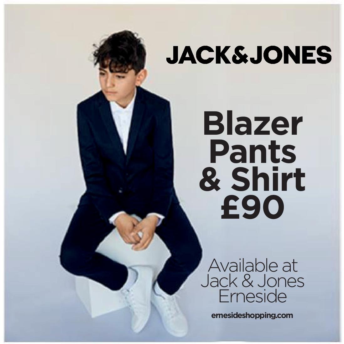 Junior suits now available at Jack &amp; Jones, stocking sizes from age 8 to 16! Remember €1=£1 on all cash sales!