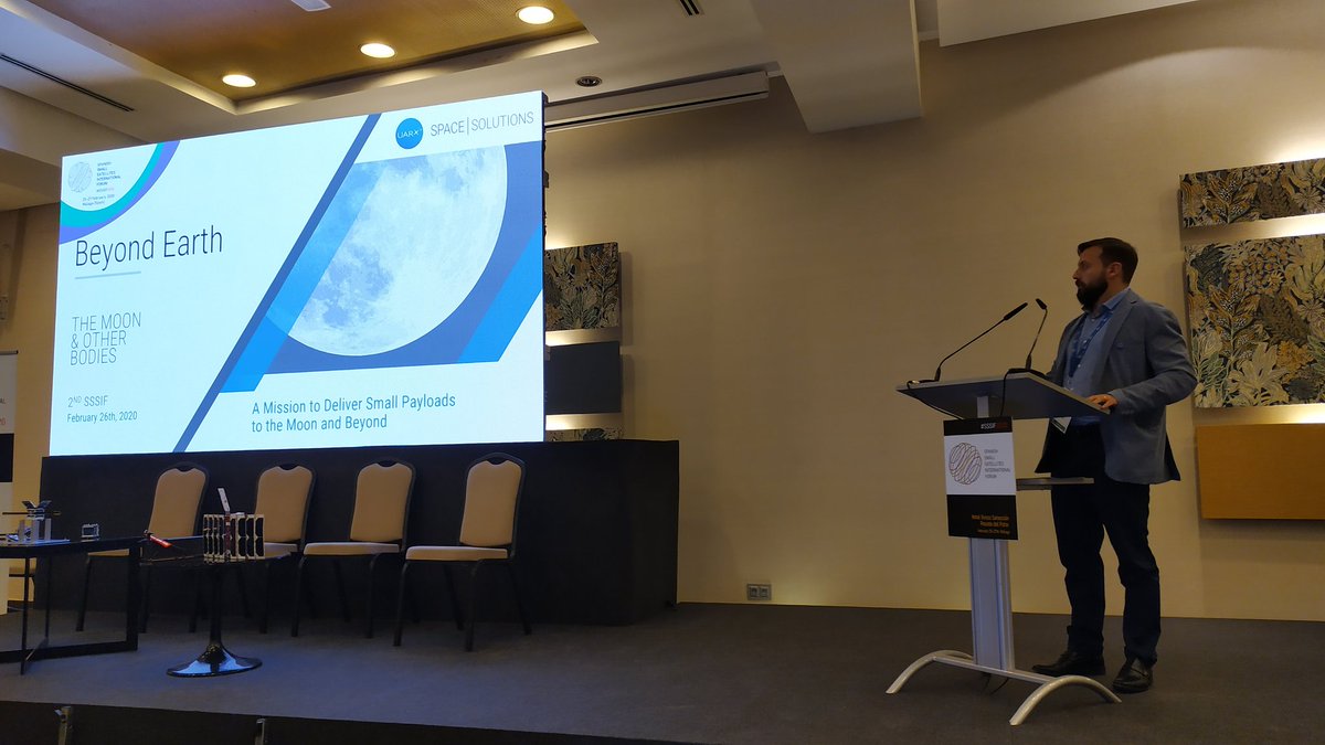 GuillermoLN's tweet photo. Andrés Villa, CTO of @uarxspace, at #SSSIF2020: to the Moon and Beyond. What a project! Best luck for an awesome team and project! https://t.co/Y4e4f9abEX