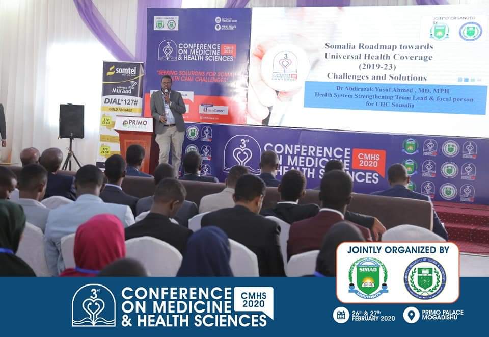 Calisomali11's tweet image. “As private hospitals are so costly, the government should start national health coverage and insurance that gives societies affordable healthcare services”
Dr. @AbdirizakYusufAhmed, Ministry of Health. #CMHS2020