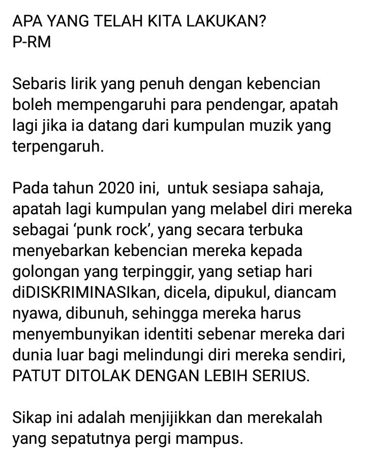 PdashRM's tweet image. Apa yang telah kita lakukan?

"LGBT boleh pergi mampus?"

Apa yang telah kita lakukan?