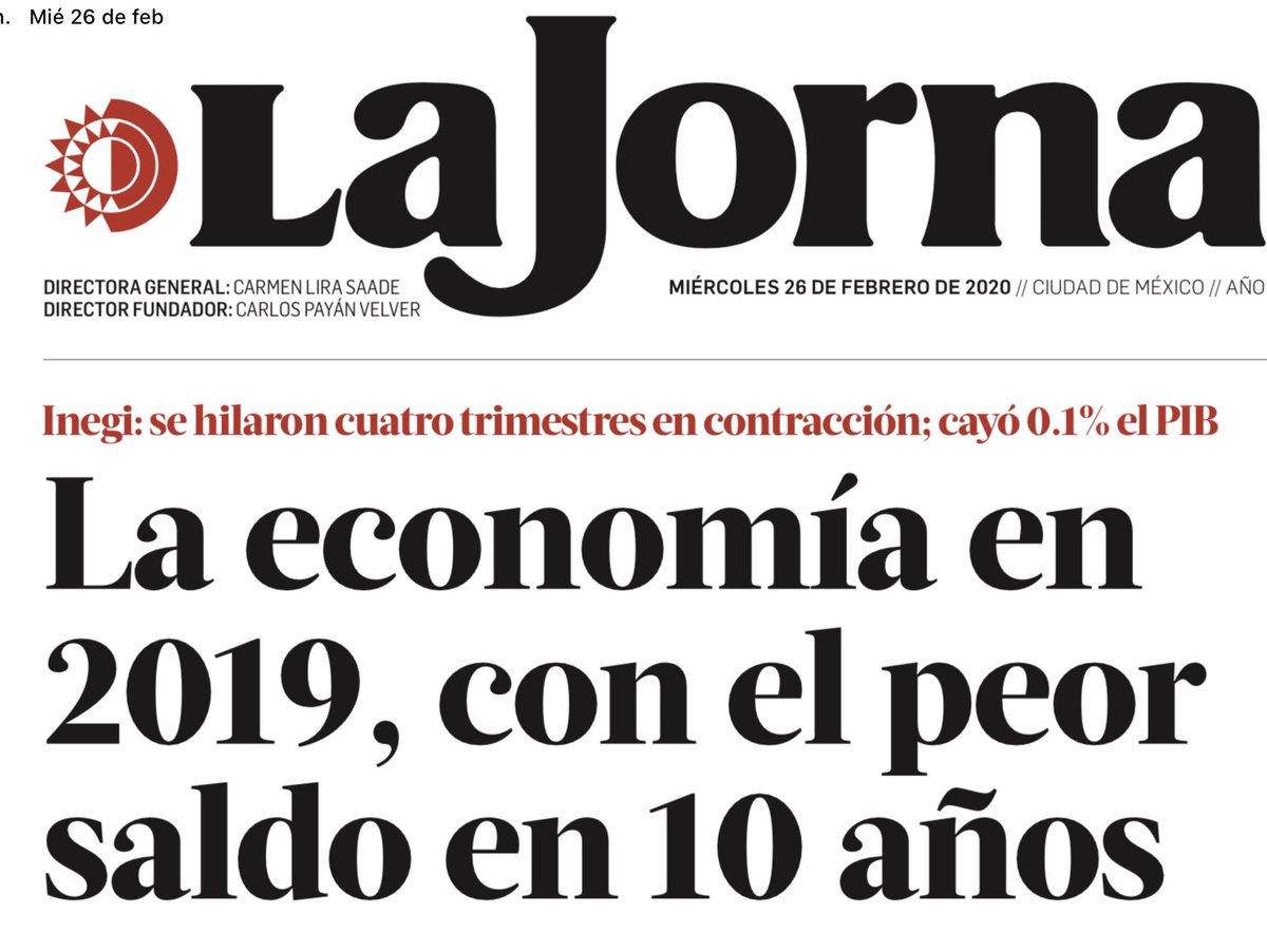 Muy buen día tengan ustedes apreciable comunidad. Que sea una espléndida jornada de media semana para todos. Les dejo las ocho columnas del Diario Oficial de la 4T. Vean que fregón salió nuestro presidente para manejar la economía. Saludos cordiales.