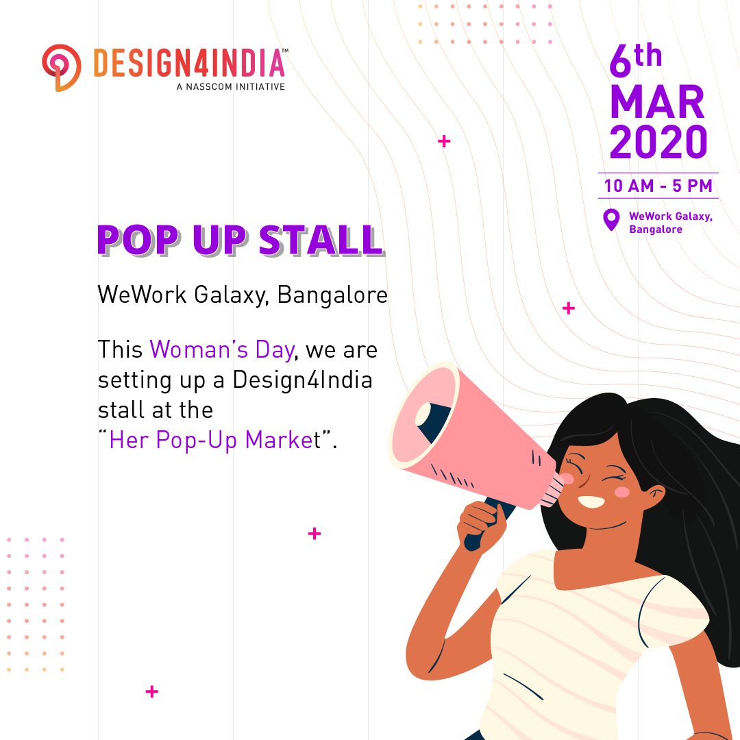 Drop into our Design4India stall at the “Her Pop-Up Market” at WeWork Galaxy, Bangalore this Woman’s Day. We have a collection of design books, resources, reports, merchandise and toolkits, so make sure you come over and check them out!

#womensday <a href="/WeWorkIndia/">WeWork India</a>