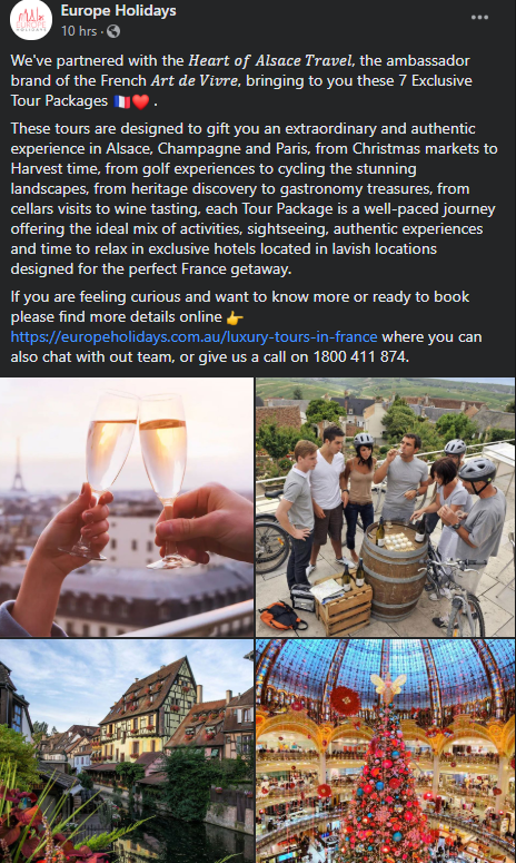heartofalsace's tweet photo. Living in Australia? No problem!

Let our exclusive partner brings you to a one of a kind experience in France. 
Alsace, Champagne, and Paris

Book your trip now ✈️✈️✈️

#heartofalsacetravel #europeholidays #lktours #explore_grandest #Alsace #champagne #Paris #France https://t.co/YbCmdH395G