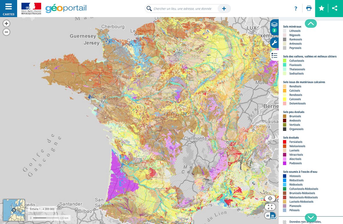 IGNFrance's tweet photo. La connaissance du #sol est essentielle au regard des problématiques actuelles #biodiversité #environnement
Disponible sur le #Géoportail, la carte des sols constitue la #donnée sol la plus précise actuellement sur la #France métropolitaine 👉 https://t.co/GQkiSakl7q https://t.co/otjSWwQIRG