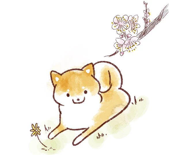 もっちりと焼き上がったおいぬ様と梅の花 
