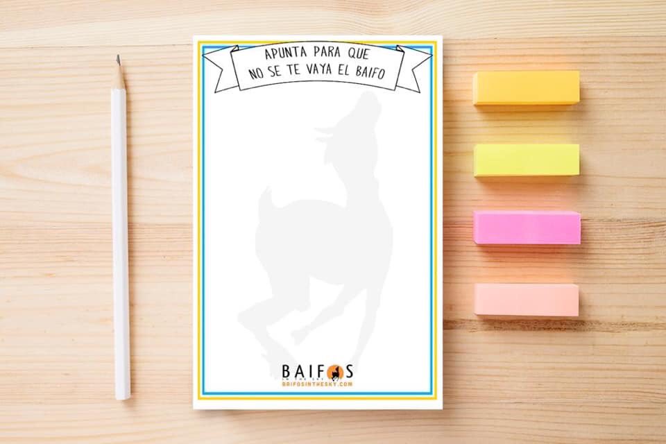 ¿Se te va el baifo cada día como a nosotros? Pues tranquilo; ya tienes disponible en tienda nuestros blocs. ¡Apunta para que no se te vaya el baifo! 📝

A la venta en tienda física: 
C/ Luján Pérez 4, La Isleta 

Tienda online:
Baifosinthesky.com