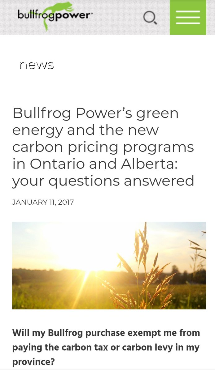 88) The Canadian government is already buying offset credits through Bullfrog Power. I'm sure it's just a coincidence that Gerald Butts is friends with the CEO.