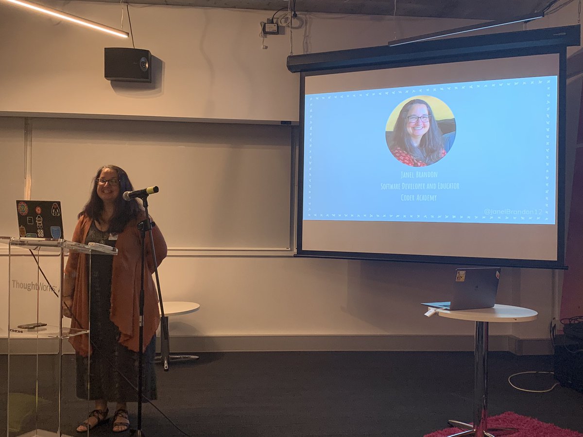 ashlebug's tweet photo. My gal @JanelBrandon12 presenting β6 Things That Make A Great Developerβ πππ @CoderAcademy_au @WomenWhoCodeBNE #WomenWhoCodeBNE https://t.co/jtvtb4yvdK
