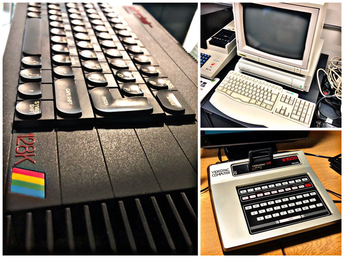 SWRetroComp's tweet image. For today’s #RetroTrio we have the #Acorn #RiscPC, #Philips #Videopac and #Sinclair #ZXSpectrum 128. Which do you keep, gift and delete from history? #RetroComputing #ComputerHistory #RetroGaming #VideoGames
