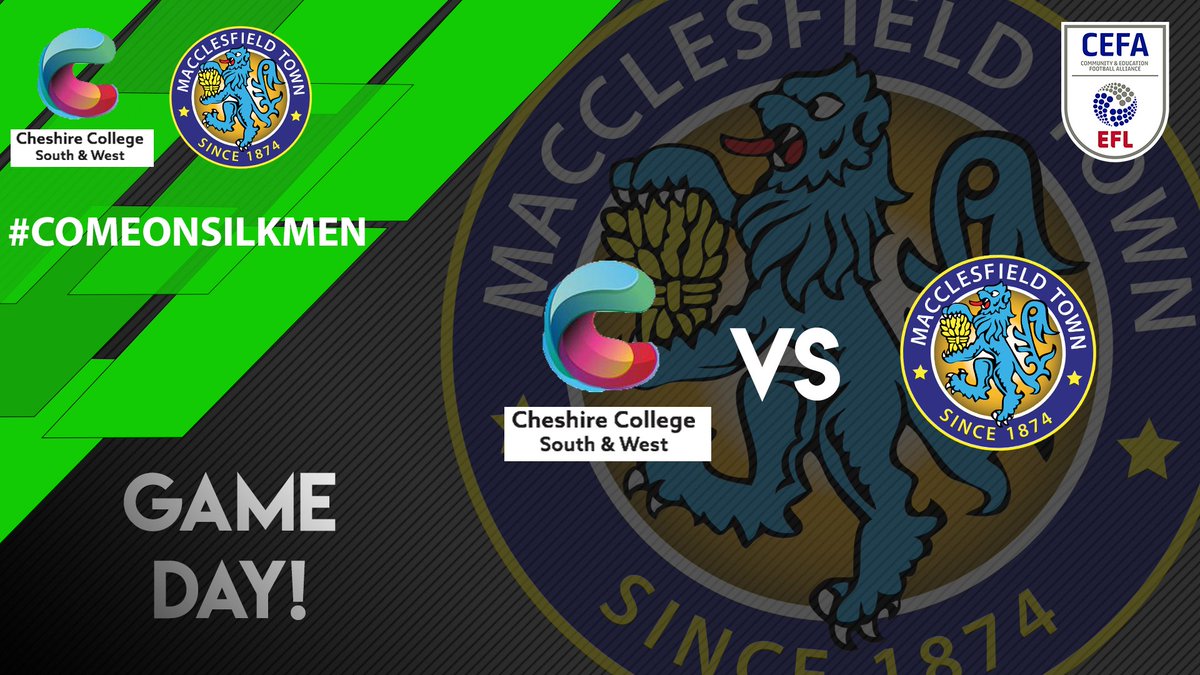 GAME DAY!! 

🆚 <a href="/CheshireCollSW/">Cheshire College - South & West</a> 
🏆John Sleigh U18 Colleges Cup
🏟️ Hollingsworth Group Stadium Chester Road CH4 0DR
⏰14:00 Kick Off

MFA are in the Semi Finals of the John Sleigh Colleges Cup, looking to make it to their first final of the season! 

Good Luck Lads! 👏