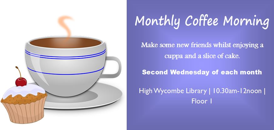 Bucks_Libraries's tweet photo. Come along to #WycombeLibrary on Wednesday 11th of March for a free Community Coffee Morning. Make some new friends whilst enjoying a cuppa and a slice of cake. This event takes place on Floor 1 from 10:30am-12 noon. https://t.co/RE4oNdnCsr ~CA https://t.co/yqhgkgN6Jr