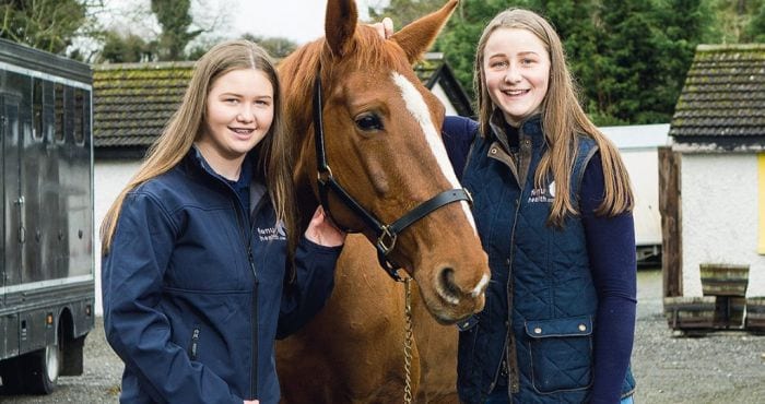 Annie & Kate Madden. These Meath sisters grew up around horses! Won a  @BTYSTE Award at age 13 & 14 for discovering natural solutions to soothe horses' tummies! Their company,  @fenuhealth produces supplements for horses & racing camels! Employs 8 people & sells into 15 countries!