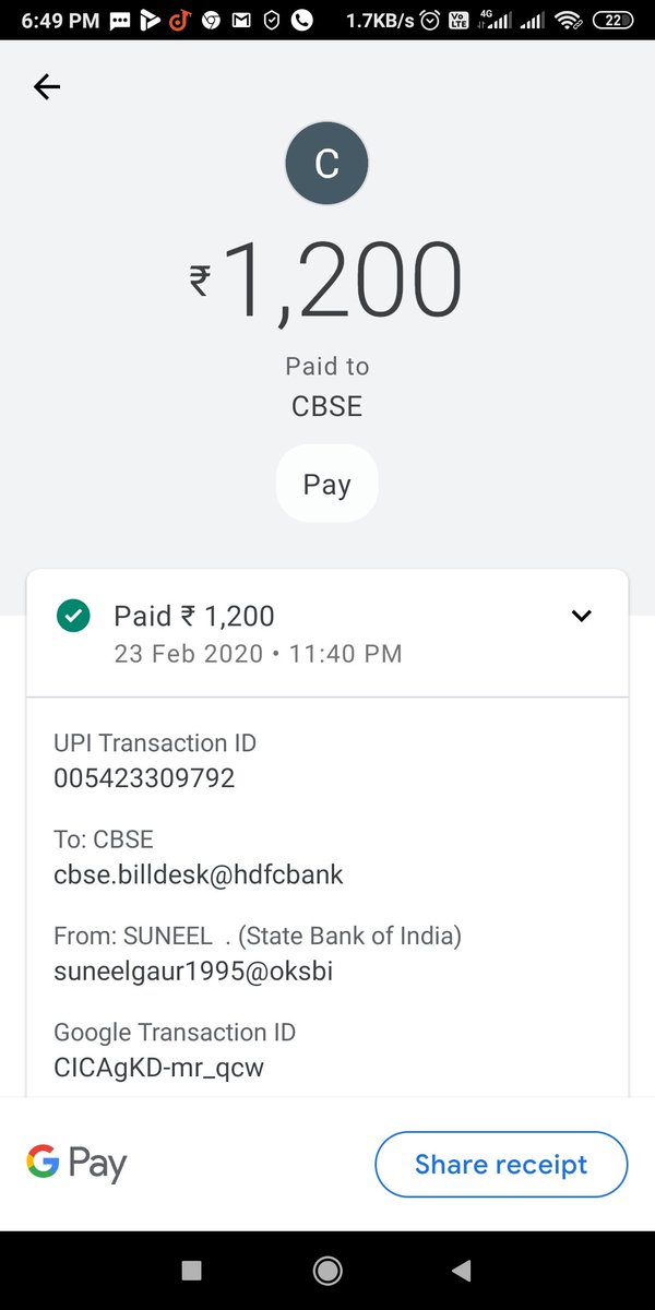 sunilgour001's tweet photo. @ctetcbse kriti gaur
Application id no  20111453480 ka payment 23 ko hua lakin av tak incomplete kyu hai https://t.co/MvW1ya6zBR