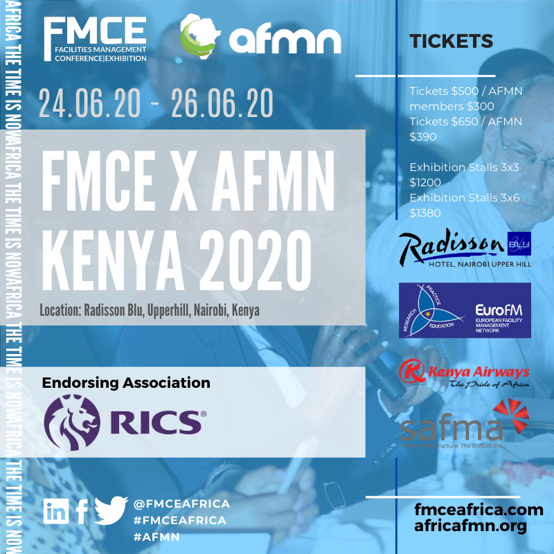 FmceAfrica's tweet photo. We are so excited to announce our Endorsing Association RICS for our Facilities Management Conference and Exhibition event in Nairobi, Kenya on the 24th - 26th June 2020.  Find out more at https://t.co/mRTeAQ6xr2 #FacilitiesManagement #InvestInYourBusinessInvestInFMCE https://t.co/RxtClOZllc