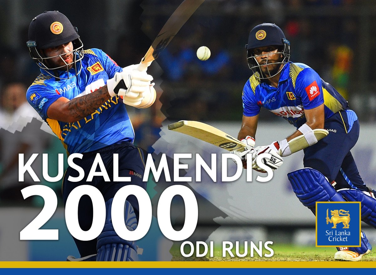 OfficialSLC's tweet photo. Congratulations to Kusal Mendis on reaching the milestone of 2⃣0⃣0⃣0⃣ ODI runs! 👏👏👏 https://t.co/aPHMUuOIN1