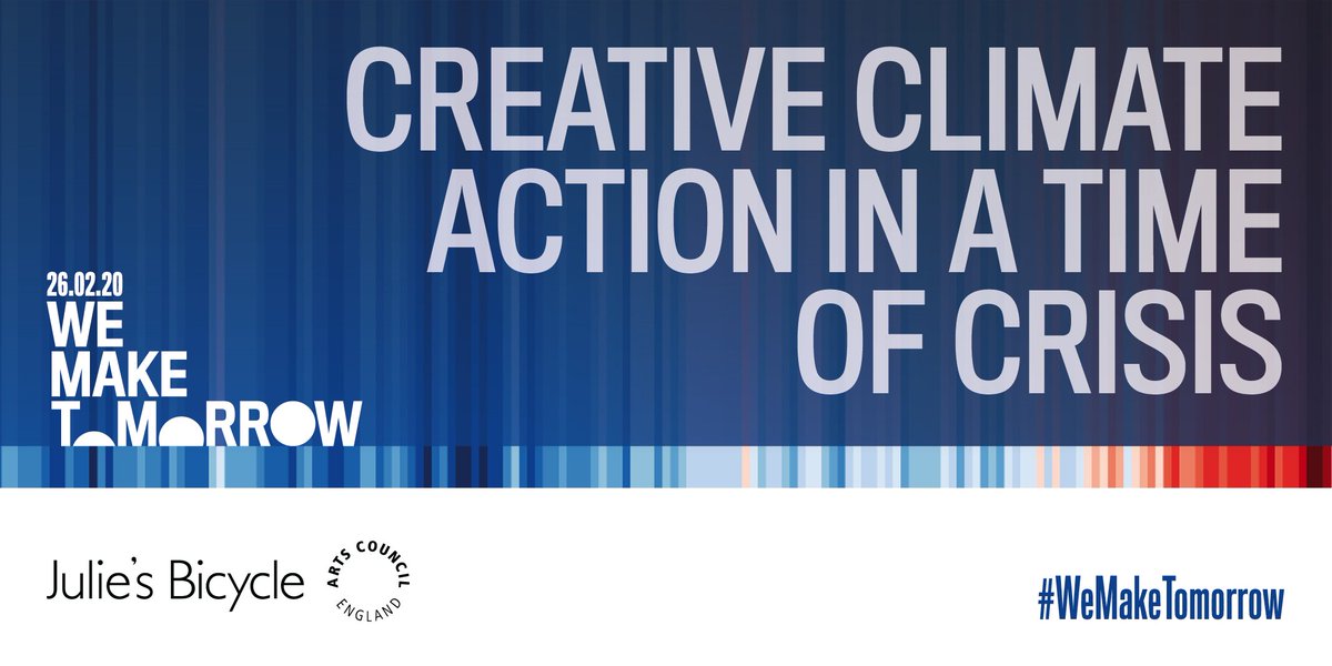 #WeMakeTomorrow is TODAY! Let's explore what #CreativeClimateAction looks like in a time of crisis. 

W/@NestFolk @SerpentineUK , @Craftivists @Believemusic_UK @UKSCN1 @musicdeclares @CultureDeclares @TheCCoalition @RoundhouseLDN & @Boroughwines 

STREAM: juliesbicycle.com/resource_hub/l…