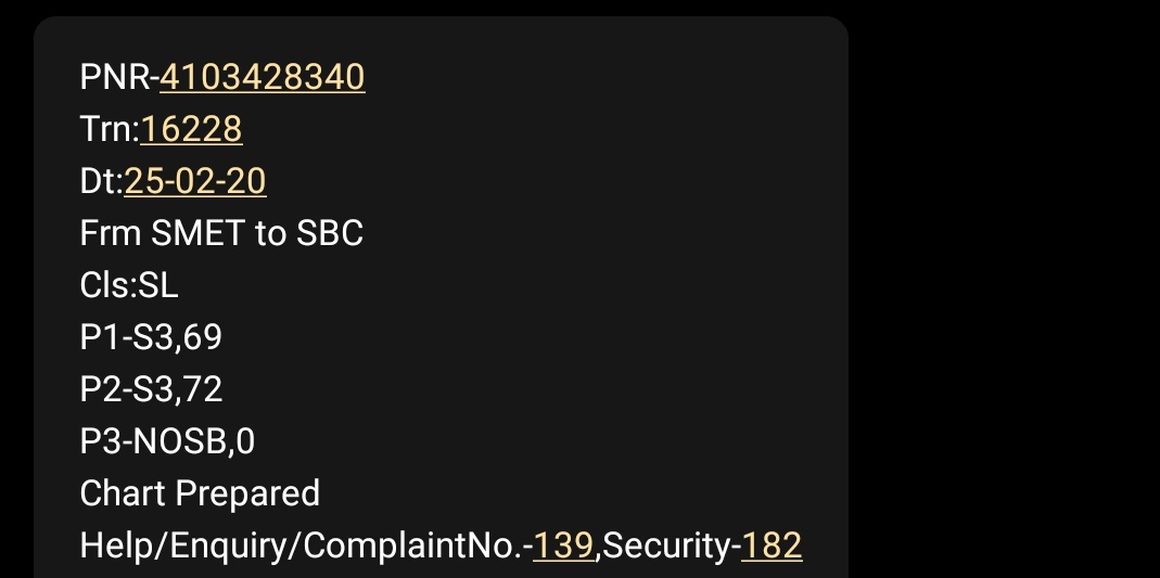 _sagarhs_'s tweet photo. @IRCTCofficial @irctcsouthzone have forgotten to take my luggage in the Train (16228) on 26th Feb morning.The train departed from SMET-SBC on 25th Feb @10.30.P.M.
Please help in finding my luggage ASAP, also please let me know what's the procedure to lodge a complaint. 4103428340 https://t.co/NNyKgBYqqj